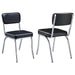 Coaster Retro Open Back Side Chairs Black and Chrome (Set of 2) Black