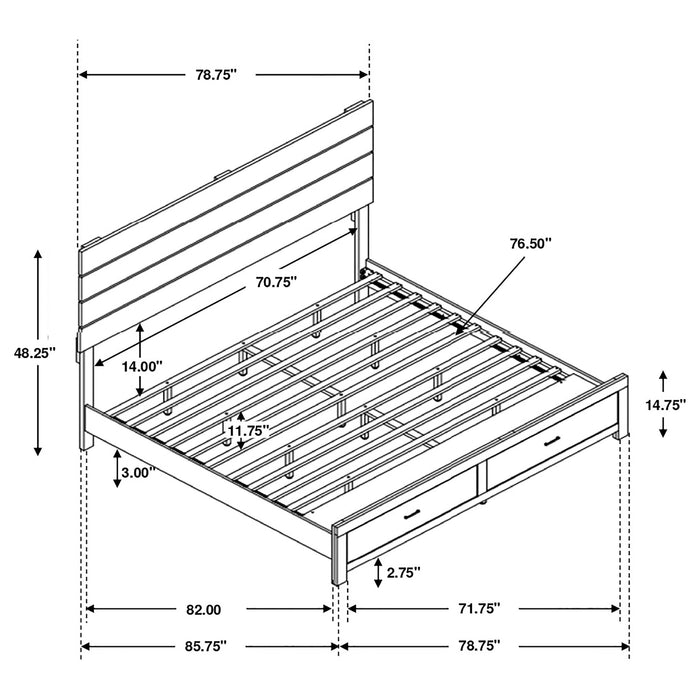 Coaster Brantford Storage Bed Barrel Oak Eastern King