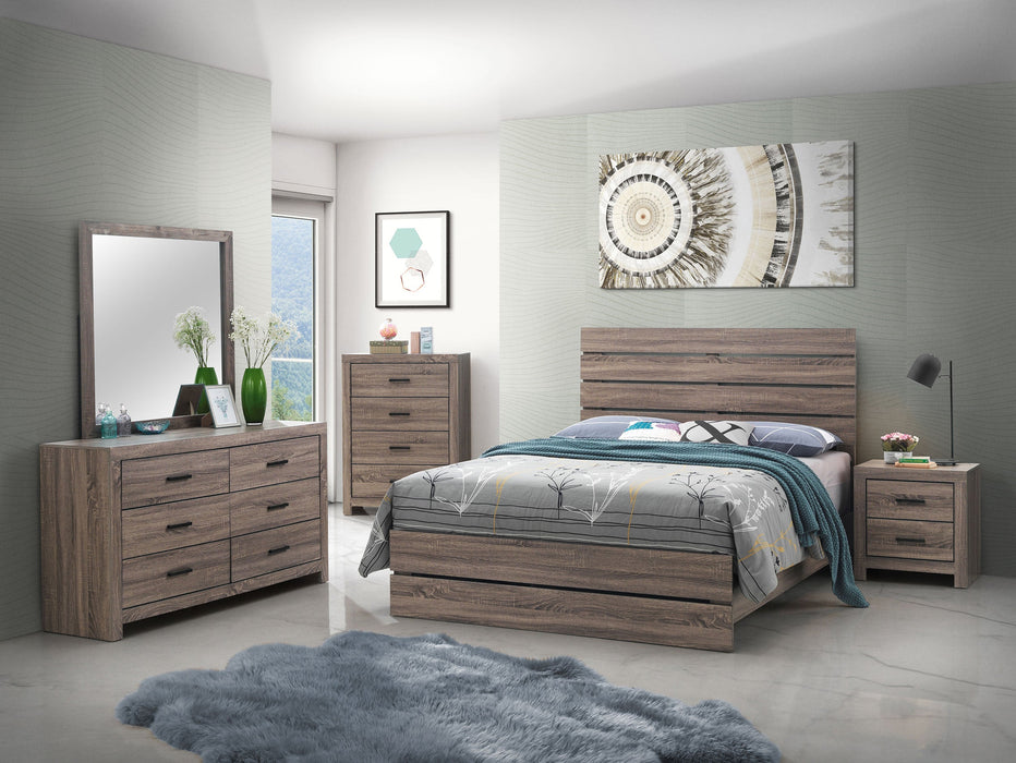 Coaster Brantford Panel Bedroom Set Barrel Oak Eastern King Set of 4