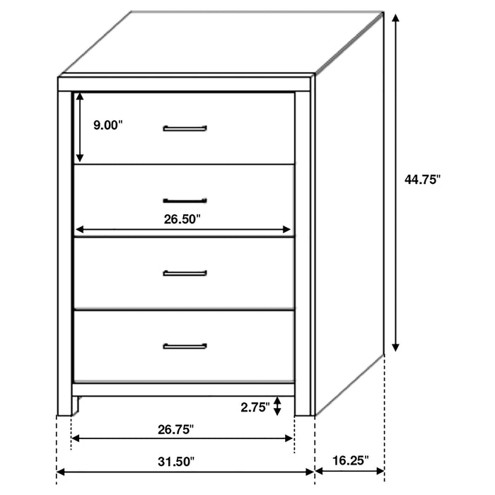 Coaster Brantford 4-drawer Chest Barrel Oak Default Title