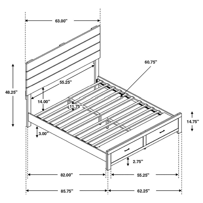 Coaster Brantford Storage Bed Coastal White Eastern King