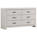 Coaster Brantford 6-drawer Dresser with Mirror Coastal White No Mirror