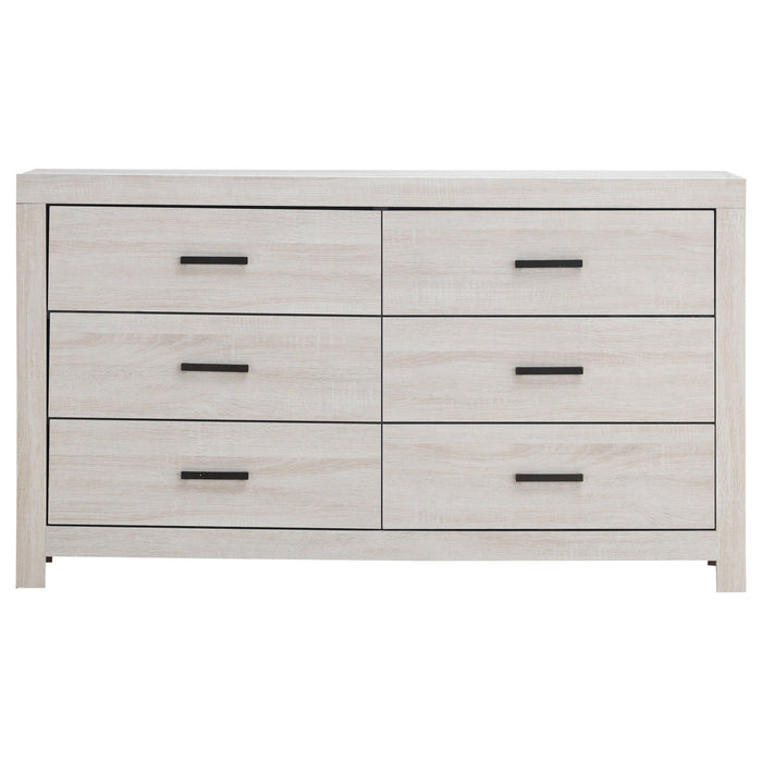 Coaster Brantford 6-drawer Dresser with Mirror Coastal White No Mirror