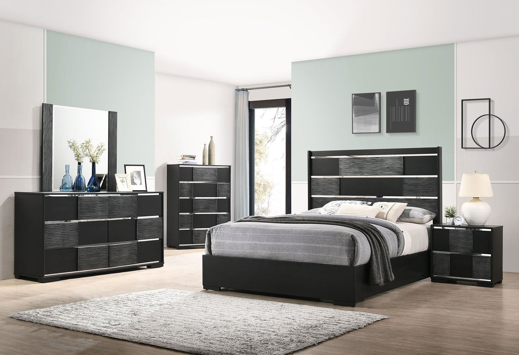 Coaster Blacktoft Panel Bed Black King