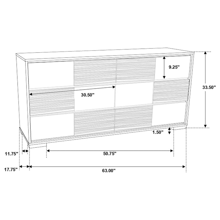 Coaster Blacktoft 6-drawer Dresser Black Default Title