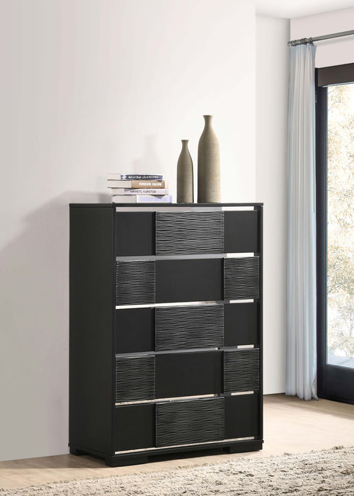 Coaster Blacktoft 5-drawer Chest Black Default Title