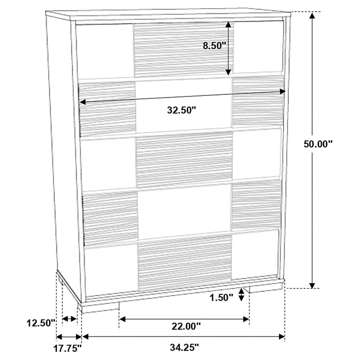 Coaster Blacktoft 5-drawer Chest Black Default Title