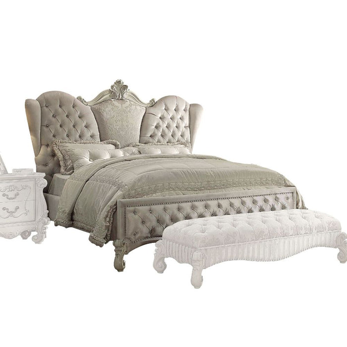 Versailles Upholstered Bed with Crystal-Like Button Tufted