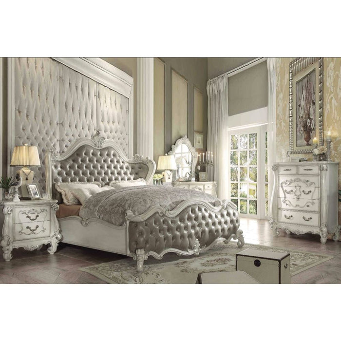 Versailles Upholstered Bed with Button Tufted Headboard & Footboard