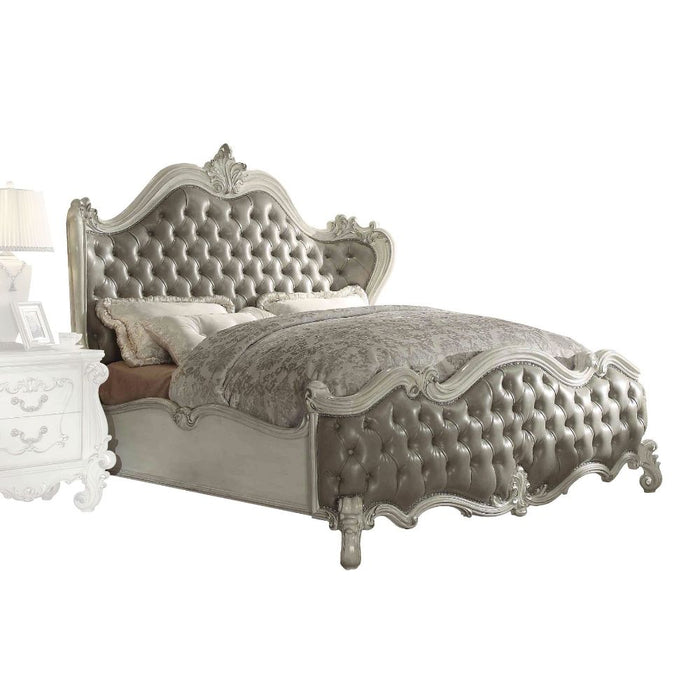 Versailles Upholstered Bed with Button Tufted Headboard & Footboard