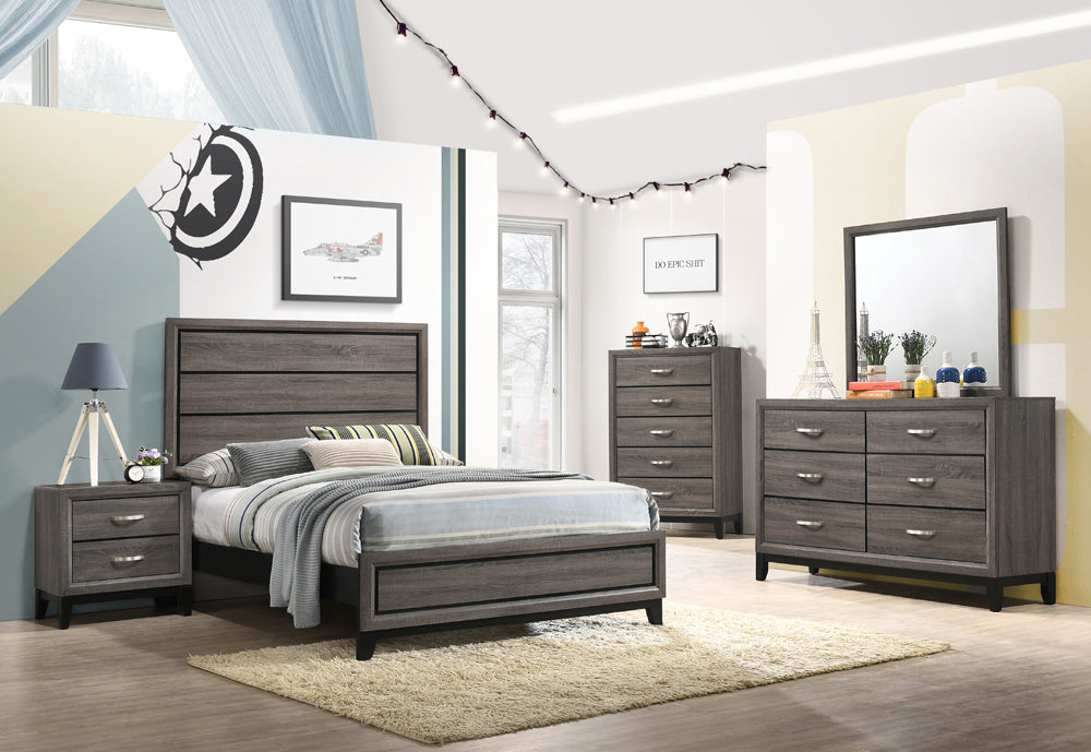 Coaster Watson Bedroom Set Grey Oak and Black Full Set of 4