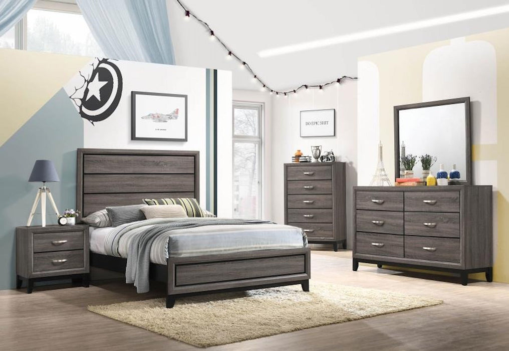 Coaster Watson Bedroom Set Grey Oak and Black Full Set of 5