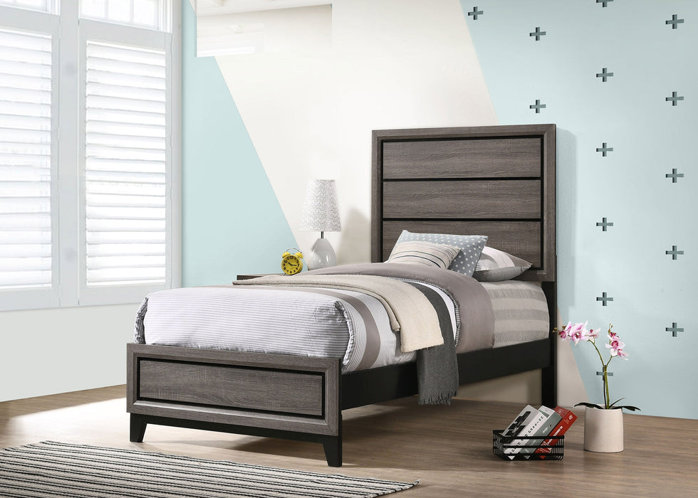 Coaster Watson Bed Grey Oak and Black Twin