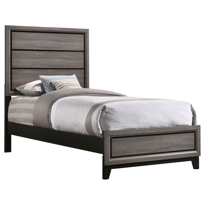 Coaster Watson Bed Grey Oak and Black Twin