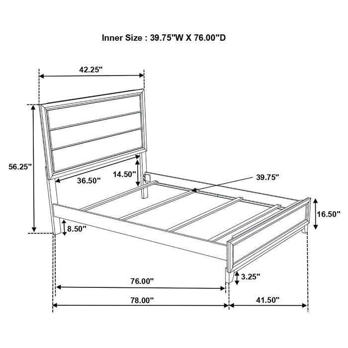 Coaster Watson Bed Grey Oak and Black Twin