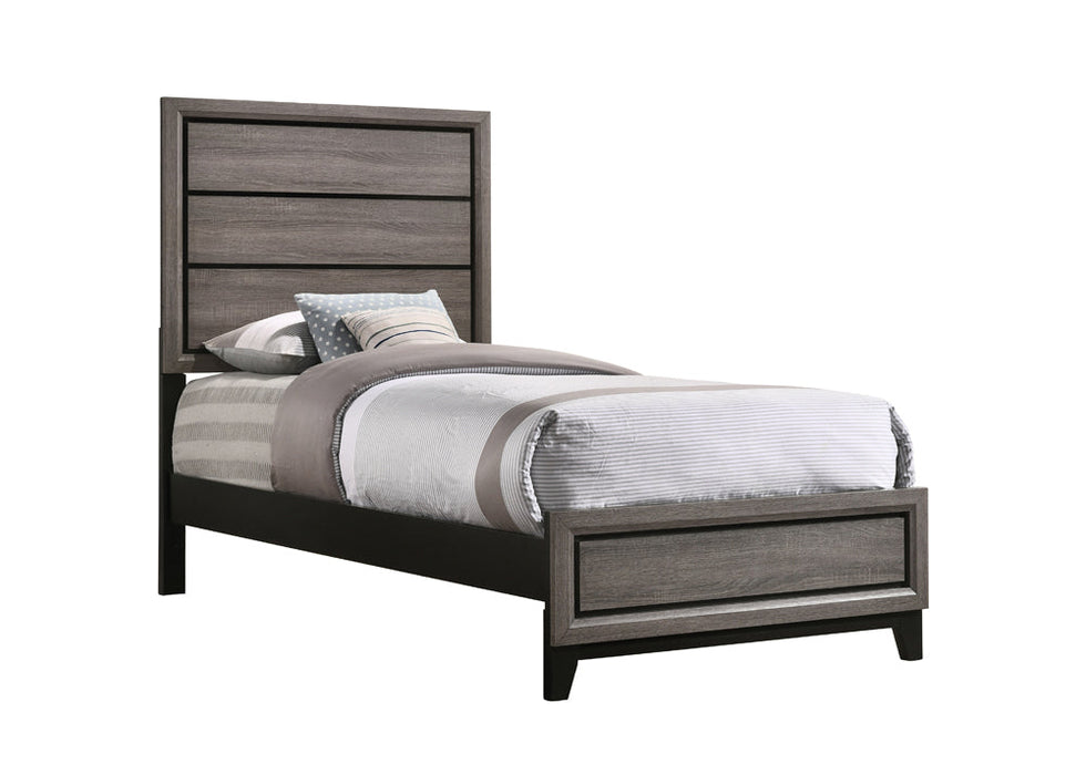 Coaster Watson Bedroom Set Grey Oak and Black Twin