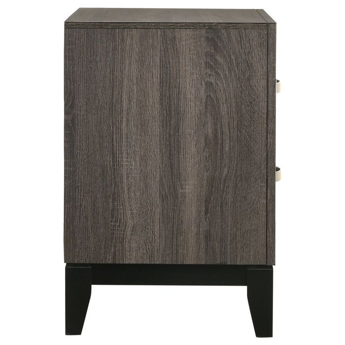 Coaster Watson 2-drawer Nightstand Grey Oak and Black Default Title