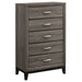 Coaster Watson 5-drawer Chest Grey Oak and Black Default Title