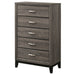 Coaster Watson 5-drawer Chest Grey Oak and Black Default Title