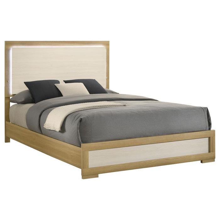 Hyland Wood Queen LED Panel Bed