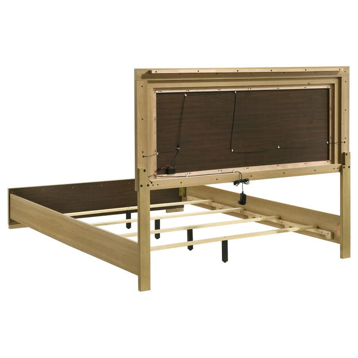 Hyland Wood Queen LED Panel Bed