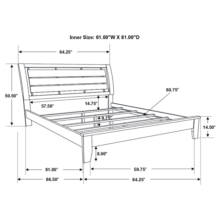 Coaster Serenity Panel Bed Mod Grey Twin