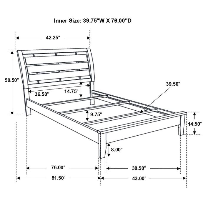 Coaster Serenity Panel Bed Mod Grey Twin