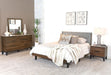 Coaster Mays Upholstered Bedroom Set Walnut Brown and Grey Eastern King Set of 5