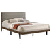 Coaster Mays Upholstered Platform Bed Walnut Brown and Grey King