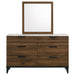 Coaster Mays 6-drawer Dresser with Mirror Walnut Brown with Faux Marble Top No Mirror