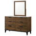 Coaster Mays 6-drawer Dresser with Mirror Walnut Brown with Faux Marble Top No Mirror