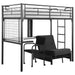 Coaster Jenner Twin Futon Workstation Loft Bed Black Default Title