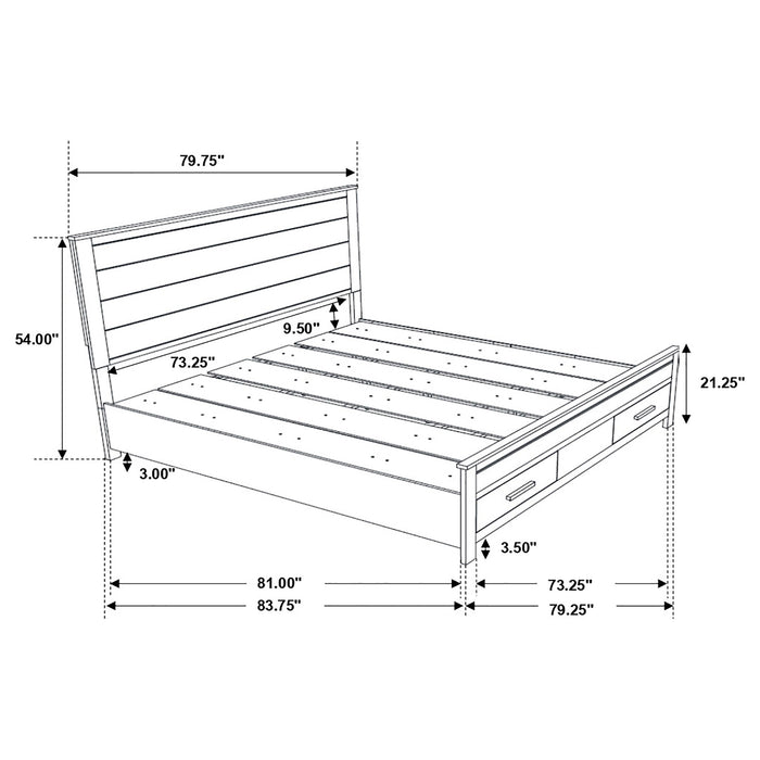 Coaster Woodmont Platform Bedroom Set Rustic Golden Brown Cal King Set of 5