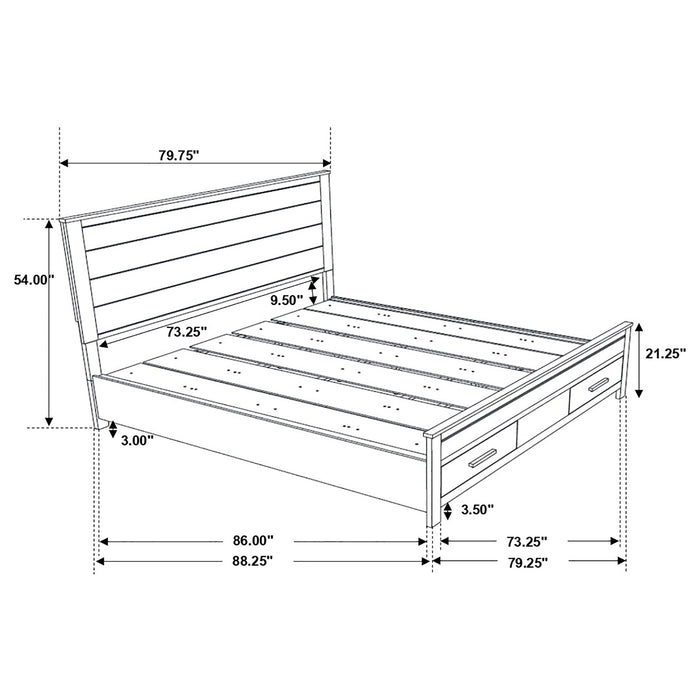 Coaster Woodmont Platform Bedroom Set Rustic Golden Brown Cal King Set of 5