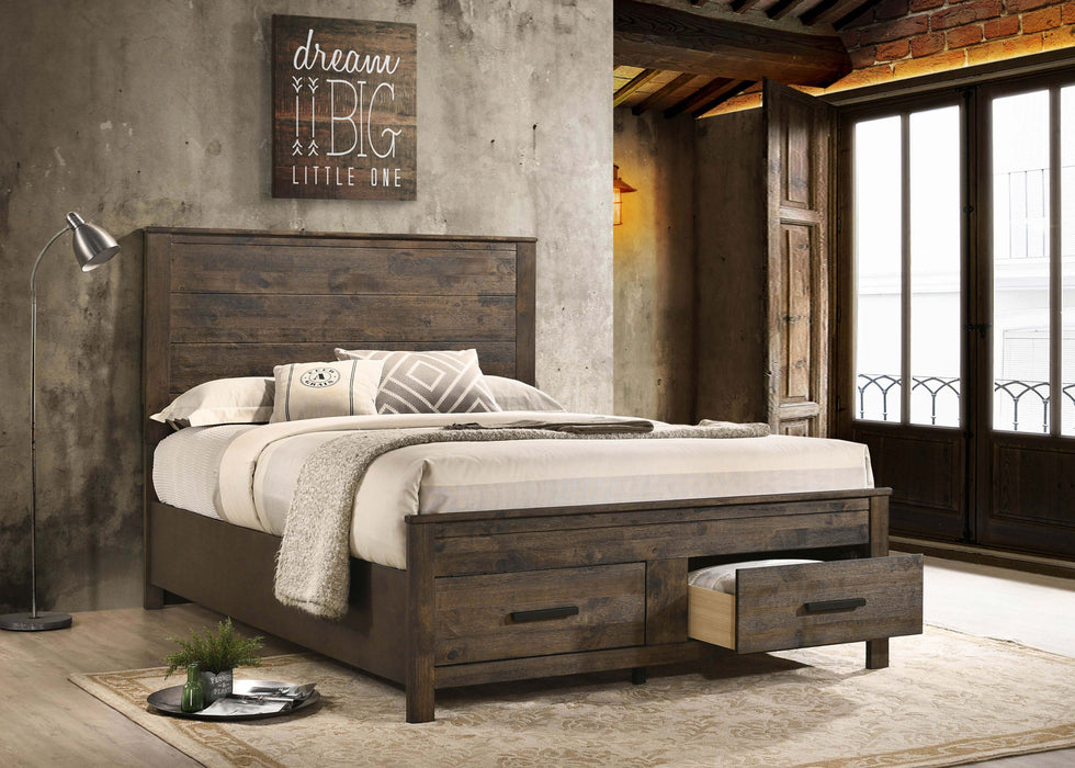 Coaster Woodmont Storage Bed Rustic Golden Brown Cal King