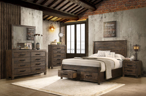 Coaster Woodmont Platform Bedroom Set Rustic Golden Brown Queen Set of 5