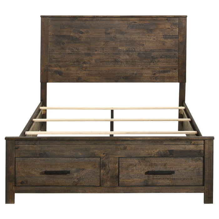 Coaster Woodmont Platform Bedroom Set Rustic Golden Brown Cal King Set of 5