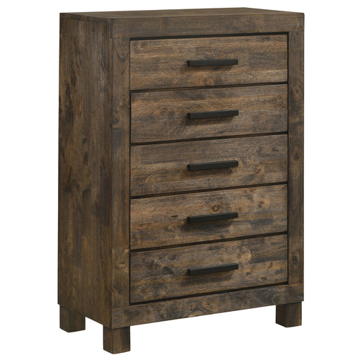 Coaster Woodmont 5-drawer Chest Rustic Golden Brown Default Title