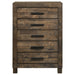 Coaster Woodmont 5-drawer Chest Rustic Golden Brown Default Title