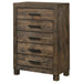 Coaster Woodmont 5-drawer Chest Rustic Golden Brown Default Title