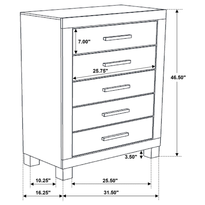 Coaster Woodmont 5-drawer Chest Rustic Golden Brown Default Title