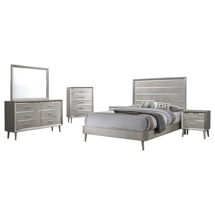 Ramon 5-piece Eastern King Bedroom Set Metallic Sterling