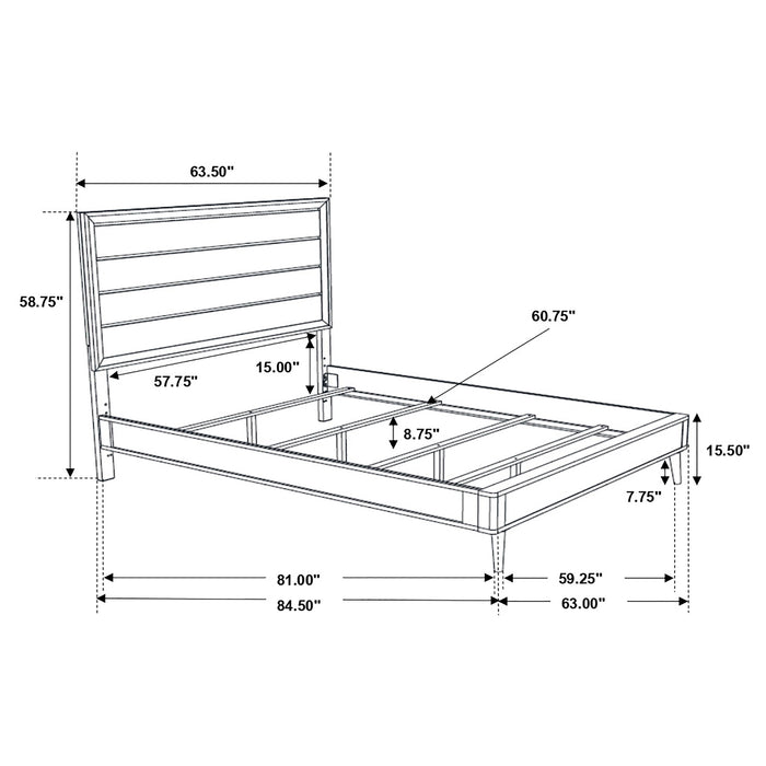 Ramon Wood Eastern King Panel Bed Metallic Sterling