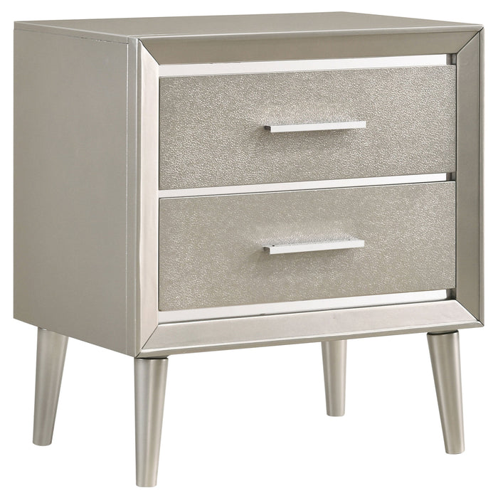 Coaster Ramon 2-drawer Nightstand Metallic Sterling Default Title