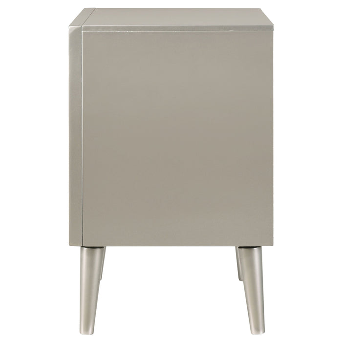 Coaster Ramon 2-drawer Nightstand Metallic Sterling Default Title