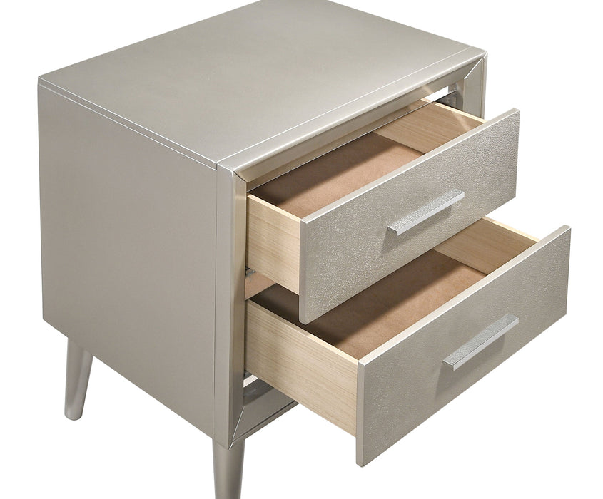 Coaster Ramon 2-drawer Nightstand Metallic Sterling Default Title