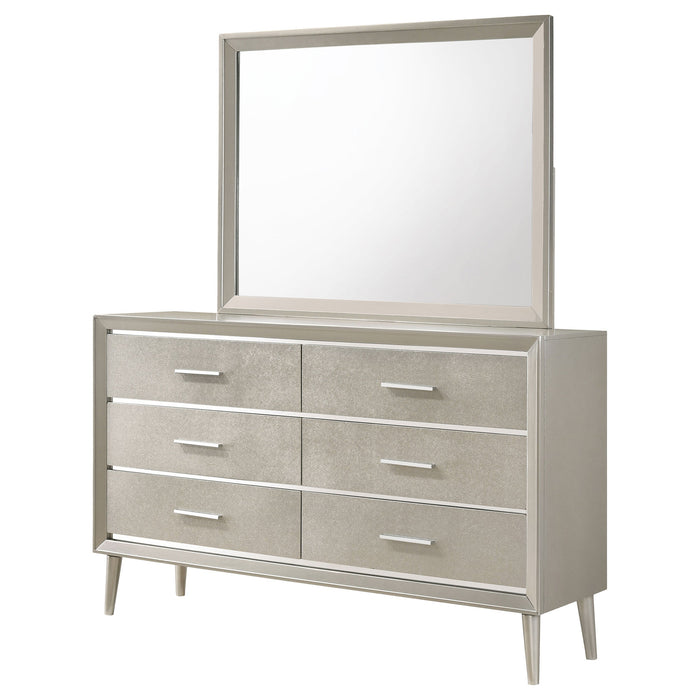 Coaster Ramon 6-drawer Dresser with Mirror Metallic Sterling No Mirror