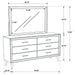 Coaster Ramon 6-drawer Dresser with Mirror Metallic Sterling No Mirror