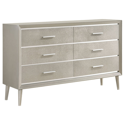 Coaster Ramon 6-drawer Dresser with Mirror Metallic Sterling No Mirror