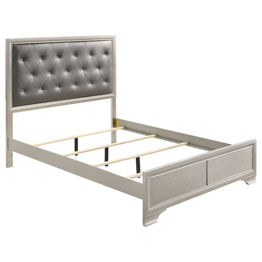 Coaster Salford Panel Bed Metallic Sterling and Charcoal Grey King